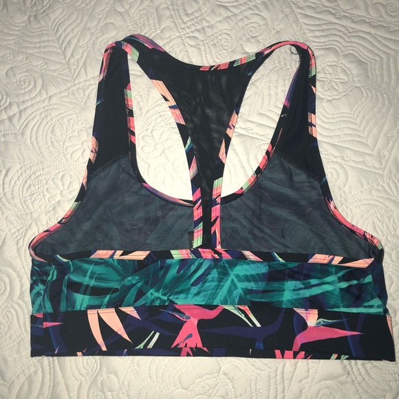 Pink Tropical Ultimate Mesh Sports Bra - Picture 2 of 4